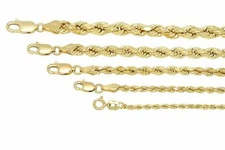 BRAND NEW 14K Yellow Gold 2mm-5mm Italy Rope Chain Twist Link Bracelet Hollow