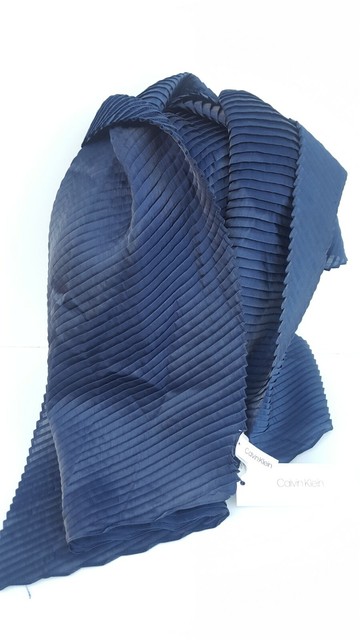 Calvin Klein Navy Pleated Evening Wrap 