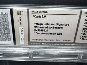 Magic Johnson Signed Magic Johnson's Fast Break NES WATA 5.0 Cart Beckett BAS