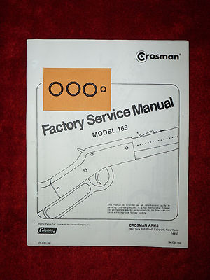 Crosman Hahn Model 166 CO2 Rifle O-Ring Seal Kit +Factory Service Manual +Guide