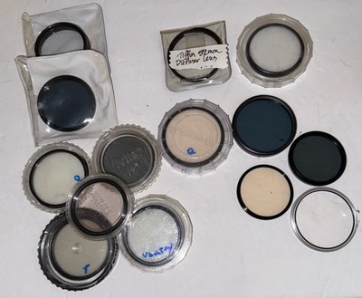 Lot of 14 Various Brands & Size Lens Filters Skylight 1A, UV, CPL  See Descripti