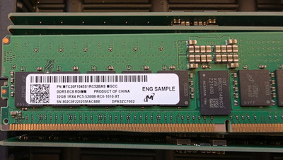 Micron 32GB DDR5 ECC RDIMM 5200MHz PC5-5200B 1RX4 Server RAM ES