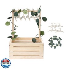 GaliGali Wooden Baby Shower Crate Closet, Newborn Gift Basket with Handle and