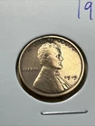 1919 wheat penny VF Gold Toned