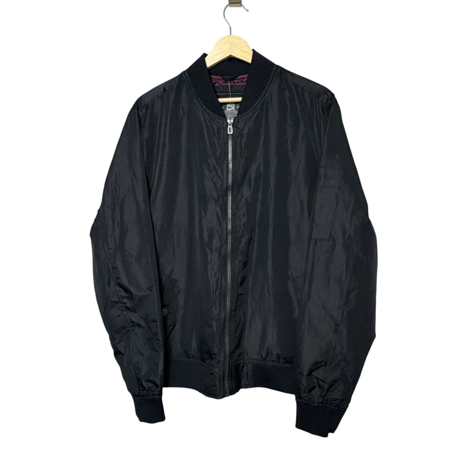 Distortion Premium Goods Mens Black Full Zip Bomber Jacket Size M IJK6502M image 1