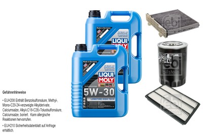 FEBI Inspektionspaket 10L LIQUI MOLY 5W-30 Longtime High Tech für Mitsubishi