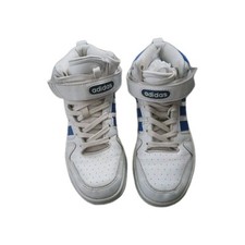 Adidas Originals Forum Mid White Blue Unisex Size 1 Boys Girls Cloudfoam Super