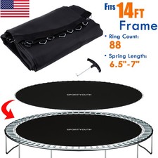 14ft Round Trampoline Jumping Mat 88 Rings Replacement Fit 7" Springs with Tool