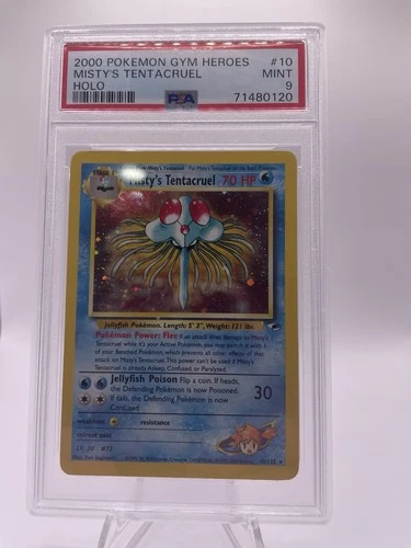 Pokémon TCG Misty's Tentacruel Holo Rare Card 10/132 Gym Heroes PSA 9