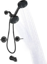 2 Handle Shower Faucet Set with Tub Spout Matte Black Two Handle Shower Faucet