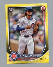 2025 Bowman Kevin Alcantara Rookie Yellow Paper Card #95 SN 15/75