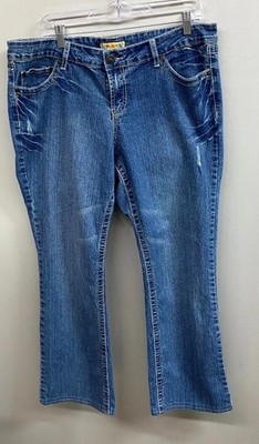 YMI Jeans Womens 18 Blue Cotton Blend Stretch All Day Comfort Streetwear Cropped