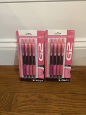 Pilot G2 RT Gel Rollerball Pen Fine 0.7mm Lot Of 8 Pens Pink Ink 21209