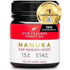 New Zealand Honey Co. Raw Manuka Honey UMF 15  MGO 514 , UMF Certified / 8.8oz