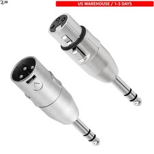 1/4" TRS to XLR Adapter 2 Pack - 6.35mm 1/4" TRS to XLR Male and Female Adapters