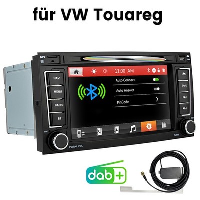 7'' HD Autoradio DVD CD Für T5 Transporter Multivan Touareg GPS Navi BT DAB+ SWC
