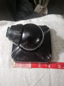 ART DECO SWIVODEX PIVOT AMETHYST GLASS INKWELL