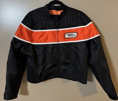 Harley-Davidson Racing Womens XL Nylon Black Jacket Motorcycle Cafe Racer