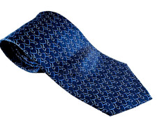 Vintage Brooks Brothers Makers Blue Geometric Silk Tie Made in USA Italy