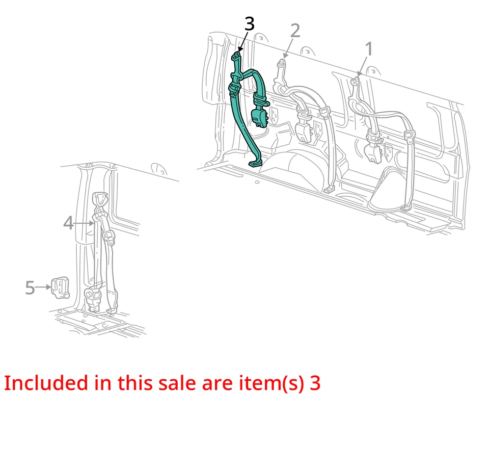 Ford E-350 Club Wagon 2003-2005 E-350 Super Duty cinturón de seguridad ASM 3C2Z16611B68BAA Foto 2 de 3