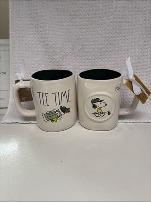 Rae Dunn x Peanuts Snoopy & Woodstock Tee Time Mug, Father s Day, Green Inside!!
