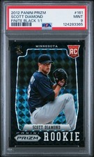 2012 Panini Prizm #161 Scott Diamond Finite Black Prizms Rookie RC 1/1 PSA 9