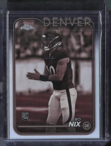2024 Topps Chrome Football Sepia Refractor #206 Bo Nix RC Rookie