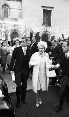 King Juan Carlos I his mother Mar�a de las Mercedes de Borbon at t- Old Photo