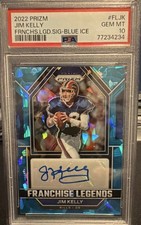 Panini 2022 Prizm Franchise Legends Blue Ice Jim Kelly Auto PSA 10