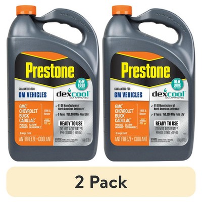 [NO FEE](2 pack) Prestone DEX-COOL Antifreeze+Coolant for GM Vehicles 1 gal