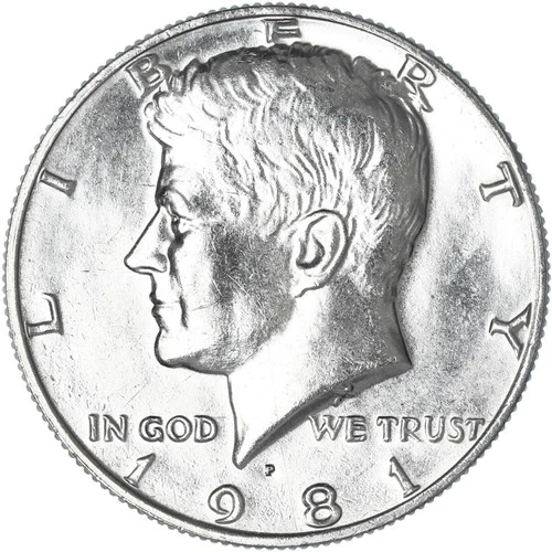 1981 P Kennedy Half Dollar Uncirculated from Mint Set