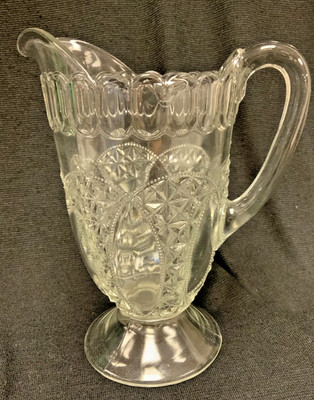 EAPG US Glass Co.  Oregon Glass Pitcher Bearded Loop. Bearded Ovals, Oregon