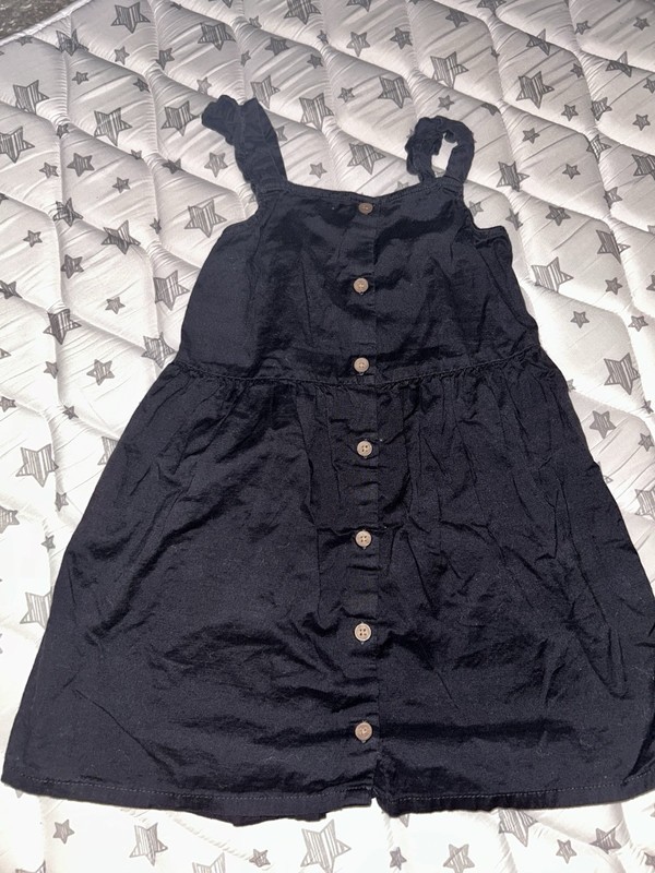 H&M Kids Black Ruffle Sleeveless Dress Size 4T 100% Cotton