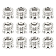 12 Pcs 1/4" Female to 3/8" Male Convert Screw Adapter Mount, Silver