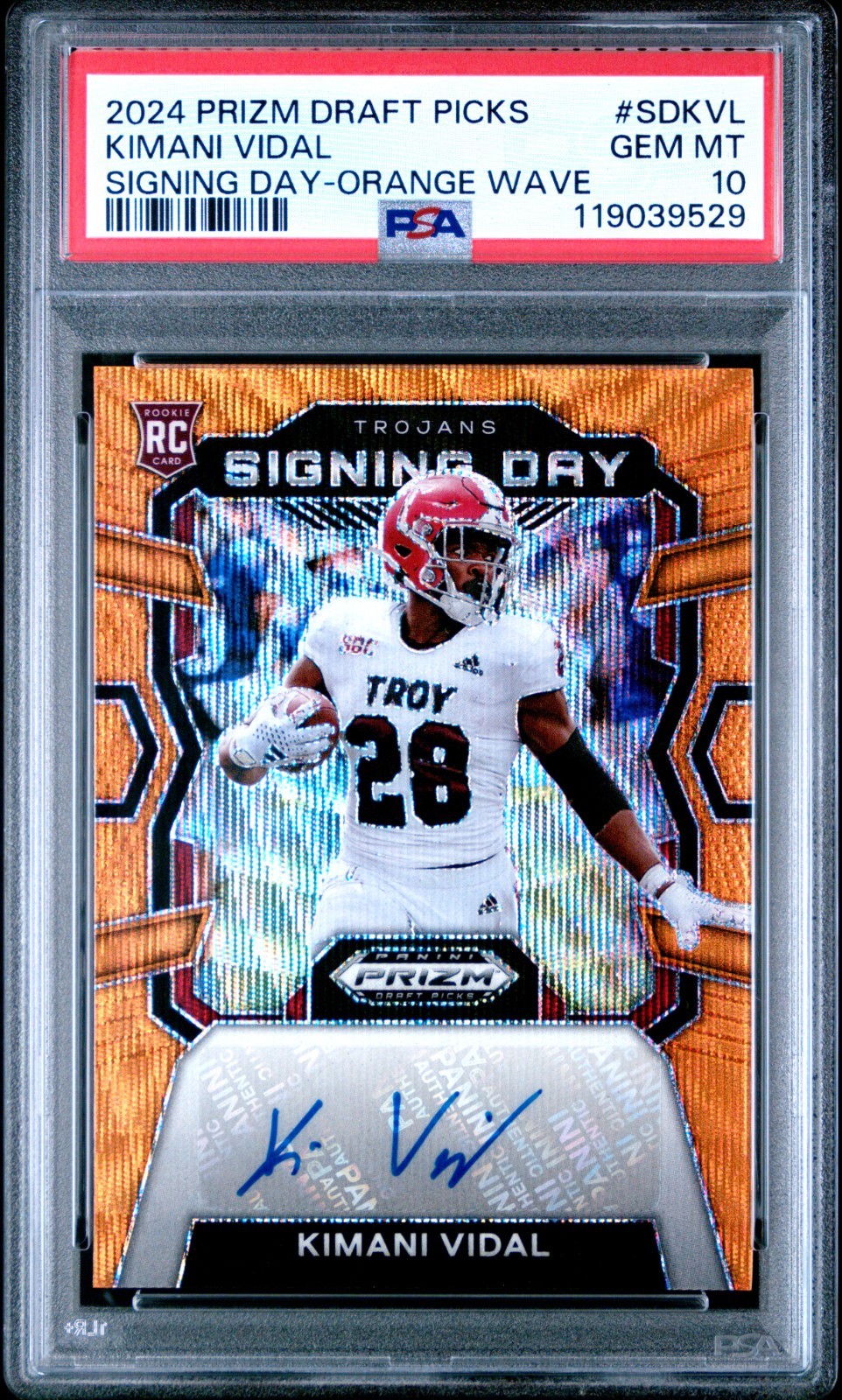 Kimani Vidal Panini Prizm Draft Picks Signing Day #SDKVL Orange Wave