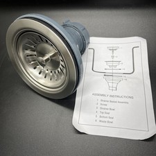NEW Stainless Steel Kitchen Sink Strainer Basket Assembly With Instructions