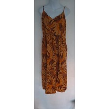 Farm Rio banana leopard tropical linen blend maxi dress size M medium