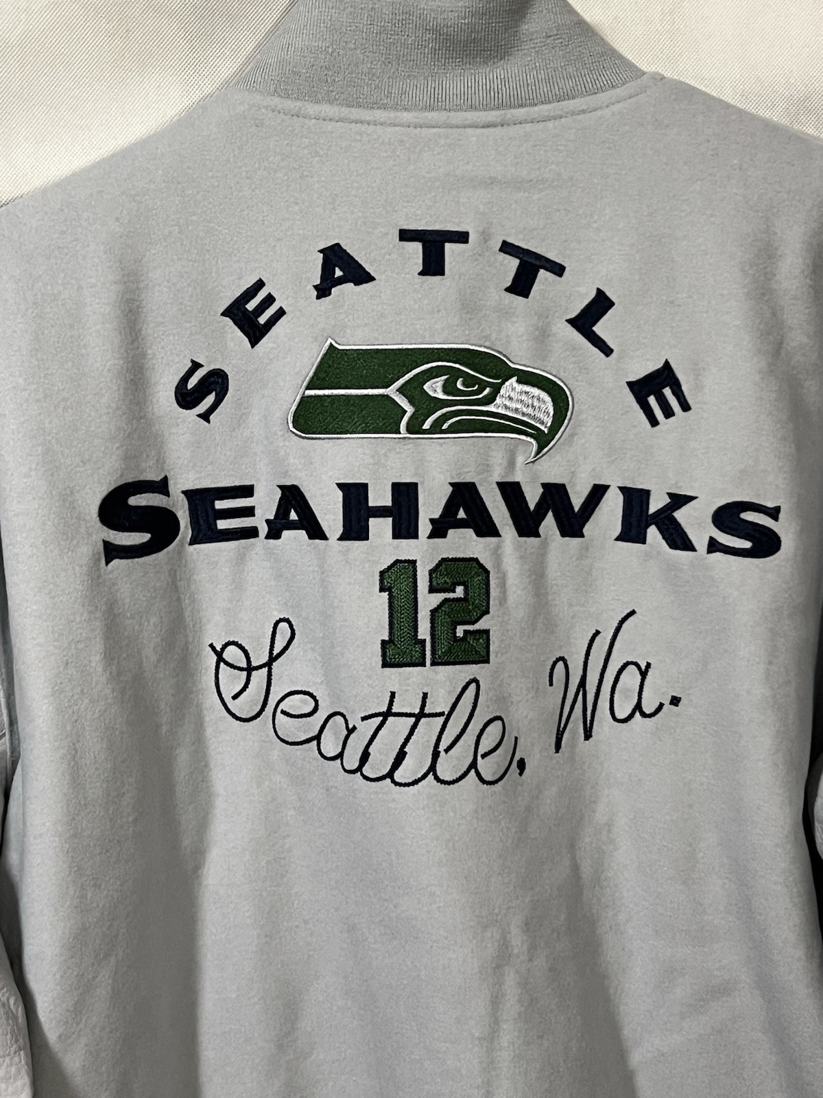 Nike Seattle Seahawks Rivalries NFL Collection Varsity Wool Leather Jacket 2XL image 6