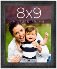 8x9 Frame Black Real Wood Picture Frame Width 1.5 inches  Interior Frame Depth
