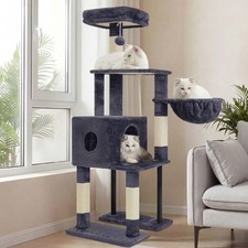 Heybly Cat Tree, 49.2 Inches Cat Tower for Indoor Cats, Spacious Cat House Condo