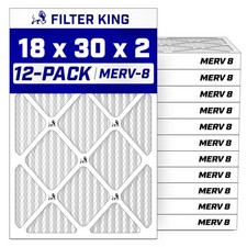 Filter King 18x30x2 Air Filter MERV 8, AC Furnace Filters 12-Pack