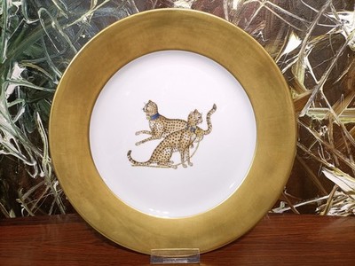 Porcelaine de Paris, Chasses Royales - edler Platzteller Ø 30cm , Geparden /Gold