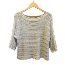 Sans Souci Oversized Open Chunky Knit Sweater Artsy Boho Minimalist Womens M