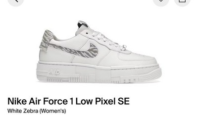 Nike Air Force 1 Low Pixel SE White Zebra (Women's) Size: US W9 new with tag 