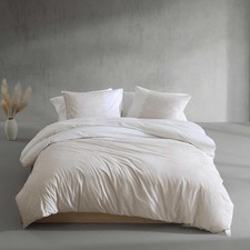 CALVIN KLEIN - KING DUVET COVER SOFT COTTON PERCALE IKAT PINSTRIPE - MNDR MNT
