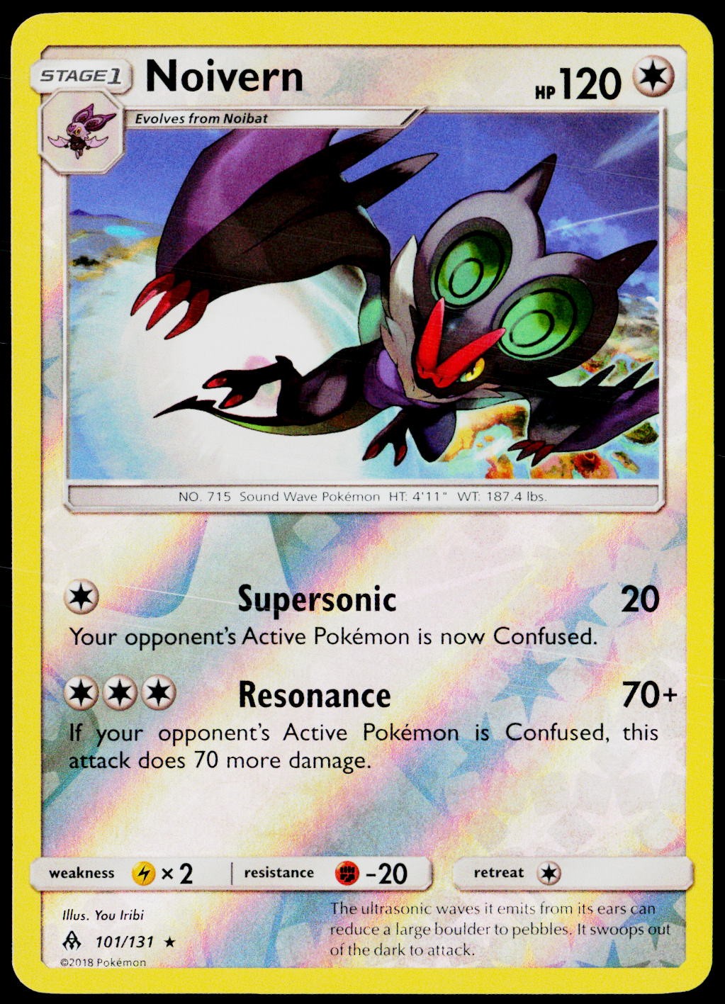 Noivern 101/131 Rare Forbidden Light Pokemon Reverse Holo Near Mint