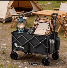 Extra Large 680 Lbs All Terrain Folding Camping Cart Black Garden Cart High Load