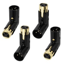 Adjustable 3-PIN Right Angle XLR Adapter 4 Pack - 90 Degree Male to Female Go...