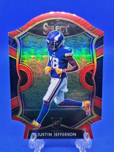 2020 Select JUSTIN JEFFERSON Red Prizm Die Cut Concourse RC Vikings Rookie SP