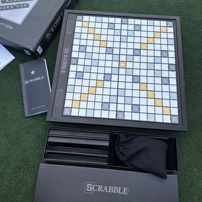 NEW Scrabble Giant Deluxe Edition 23.5 Inch Wooden Edition Rotating Board Game